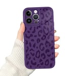 Newseego Coque pour iPhone 14 Pro Max (6,7 Pouces) pour Filles Femmes, Élégant Étui en Silicone Souple Motif Léopard Housse de Protection Flexible Antichoc Caméra pour iPhone 14 Pro Max-Violet