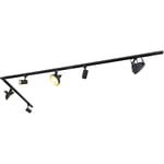 Magnax - Système sur rail spot luminaire plafond, plafonnier compatible pour led - 3 lumière - l 285.5 cm - Noir et Or - Moderne - éclairage