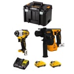 Kit D12K202 - DEWALT - Perforateur - Visseuse à Chocs - 2 Batteries 3,0 Ah - TSTAK VI