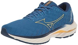 Mizuno Mens Wave Inspire 19 Water Shoe, Snorkel Blue-Pale Marigold, 9