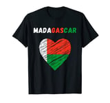 Madagascar Flag Holiday Madagascar Heart Malagasy Flag T-Shirt