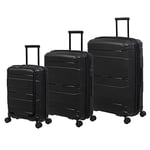 it luggage Momentous 3 Piece Hardside 8 Wheel Expandable Spinner Set, Black, 3 PC Set, Momentous 3 Piece Hardside 8 Wheel Expandable Spinner Set