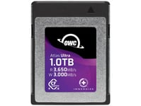 Owc Atlas Ultra, 1 Tb, Cfexpress, 3650 Mb/S, 3000 Mb/S, Elektrostatiskt Urladdningsskydd (Esd), Slagtålig, Stöttålig, Uv-Beständig, Röntgentålig, Svart, Lila