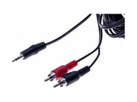 Exc Stereo Jack 3.5 Mm To 2 X Rcam Cord Black | 6,3Mm Tele - Rca | Connection Cable | 5M | Black