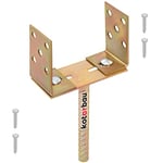 KOTARBAU® Support de Poteau en U - Largeur Réglable de 0 à 165 mm - Pour Beton - Fixation Poteau Bois Pied Poteau Bois Pied de Poteau Reglable Support Poteau Bois Ancre Argenté