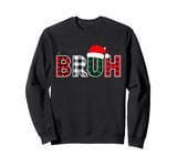 Bruh Christmas Plaid Santa Hat Funny Holiday For Kids Pajama Sweatshirt