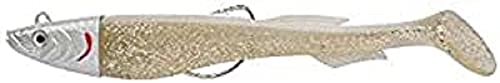 Berkley Powerbait Power Sardine - Leurre Souple Polyvalent Texan pour la Pêche en Mer, Founit avec deux Paddle pour le Lieu, Bar, et autres Carnassiers, Blackminnow FIIIsh, Snow White, 20g | 12cm