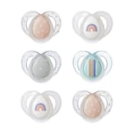 Tommee Tippee Nighttime soother, 6-18 months, 6 pack of glow in the dark soothers with symmetrical silicone baglet