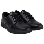 Kickers School Shoes Mens Boys Black Leather Lace Up Kelland Lace Lo 