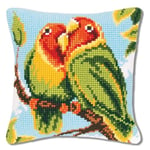 VERVACO Point De Croix Kit Coussin Complet avec Dos CACATOÈS Décoration Manuelle Broderie Kit Adulte Art Créatif Cadeau DIY Cross Stitch Embroidery ca. 40 x 40 cm Cross Stitch Embroidery