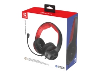 HORI Gaming Headset Pro - Headset - fullstorlek - kabelansluten - 3,5 mm kontakt - svart, röd - för Nintendo Switch, Nintendo Switch Lite, Nintendo Switch OLED