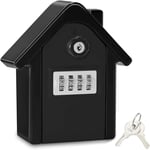 Boite A Cle Securisee Mural Boite A Clé Avec Code Numérique & Clés D'Urgence, Grand Key Safe Box Format Xl Coffre A Clef Extérieur Pour Maison, Bureau, Usine, Garages (Noir)