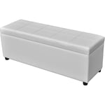 Banc Coffre de rangement long - Banquette Pouf Bois Blanc BV903545 Bonnevie