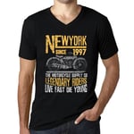 Homme Tee-Shirt Col V Motards De Légende Depuis 1997 - Motorcycle Legendary Riders Since 1997 - 27 Ans T-Shirt Graphique Idée Cadeau 27e Anniversaire Vintage Année 1997 Nouveauté