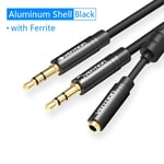 Vention Câble auxiliaire 3,5 mm Audio Y Splitter Câble Jack 3,5 femelle vers double mâle Écouteur Casque Splitter Cordon pour casque d'ordinateur portable, BBO- 0,3 m