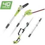 Taille-haie élagueur de batterie 40V Greenworks Tools avec batterie 2Ah et chargeur