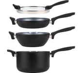 RUSSELL HOBBS Stackable RH01840EU7 4-piece Non-stick Pan Set - Black