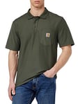 Carhartt Men's Loose Fit Midweight Short-Sleeve Pocket Polo, Moss, XS