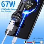 67w Chargeur De Voiture Usb Avec Câble Usb C 1m Pour Mi Turbo Charge Chargeur Auto Rapide Charge Turbo Pour Xiaomi 13 12s Ultra 12 Lite 12x, Note 12 11s 10s Pro,Mi 11 Ultra 11i,Poco F5 X5 M4[X1357]