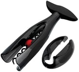 Le Creuset Wine Accessories Corkscrew Gift Set with Corkscrew and Foil Cutter, Table Model GS-200, Black, 59062011007461