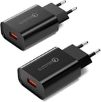 (2 Pack) Chargeur Rapide Pr Usb Secteur Pour Samsung Galaxy S21 20 S10 S9 S8 S7 A55 A53 A50 A40 A34 A20 A15 A13 A03 M34, Pour Iphone Xiaomi Huawei Oppo Oneplus, Adaptateur Quick Charge 3.0 1[L1085]