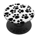 Cell Phone Button Pop Out Holder Dog Paw Print Black & White PopSockets PopGrip: Swappable Grip for Phones & Tablets PopSockets Adhesive PopGrip