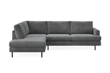 Menard Compact Sofa med Chaiselong 4-seter - sjeselong Grå