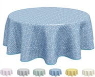 Home Direct Nappe Toile cirée PVC Ronde 160 cm Bleu Gris