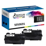 PREMIUM CARTOUCHE - x2 Toners - C13S050691 (Noir) - Compatible pour Imprimante Epson WorkForce AL-M 300 D Epson WorkForce AL-M 300 DN Epson WorkForce AL-M 300 DT