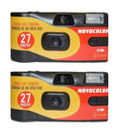 Novocolor Disposable Camera - 27 exposure with flash - X 2 New Model Exp 12/25