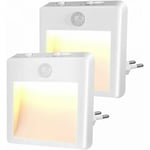 Lot de 2 Veilleuse Prise Electriqu-Veilleuse Enfant avec Détecteur de Mouvement-Luminosité réglable,Veilleuse LED(Blanc Chaud/Froid-Réglable),Plug