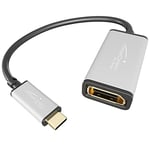 KabelDirekt – Adaptateur USB C sur DisplayPort DP – 0,15 m – (jusqu'à 4K/60Hz, USB C 3.1 und Thunderbolt 3, pour MacBook Pro 2016/2017, MacBook 12" et Autres appareils) – Pro Series