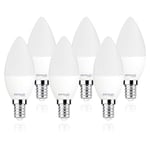 Sigmaled lighting - Ampoule LED E14 6W (équivalent 50W) - 550 Lumen - Blanc Neutre 4000K - Culot Edison à Vis E14 - Lampe LED Bougie C37 - Lot de 6