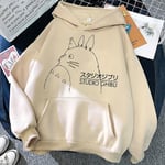 Studio Ghibli Totoro Hoodie Japansk anime Spirited Away Tryck Luvtröja Herr Oversized 90-tal Manga Miyazaki Hayao Sweatshirt Unisex Beige9