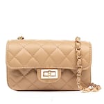 FIRENZE ARTEGIANI. Amaro Women's Shoulder Bag Genuine Leather Sauvage Padded 20 x 9 x 13 cm Colour: Taupe, Taupe, Contemporary