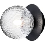 Liila 1 Wall/Ceiling Lamp 140 mm, Black / Clear