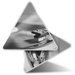 2 x Triangle Stickers  10cm - BW - Retro Record Player Vinyl  #36130