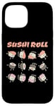 Coque pour iPhone 15 Rouleau de sushi amusant dessin animé Kawaii Anime japonais Art Design