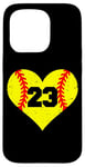 iPhone 15 Pro Softball Number 23 Jersey Funny Softball Heart Game Day Case