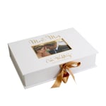 Always & Forever Mr & Mrs Gold Foil  Wedding Keepsake Box Gold Ribbon 6x4 Photo