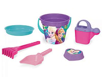 Wader- Disney Frozen Film Set de 6 Seau, passoire, verseuse d'eau, Pelle, râteau et Moule à Sable, 10125629, Multicolore, Petit