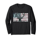 American Flag Camouflage Outdoor Antlers Deer Long Sleeve T-Shirt