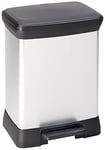 Curver DECOBIN Waste Bin, Plastic, Silver Metallic