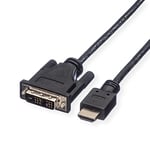 ROLINE Câble de raccordement pour écran DVI (18+1) M /HDMI M, 5,0 m