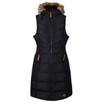 Trespass Womens Gilet Longer Length Body Warmer Hooded With 2 Pockets, Ladies Gilet with Hood, Longline Padded Gilet, Sleeveless Jacket, Puffer Coat Audrey