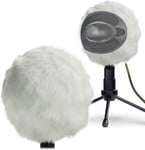 Anti Vent Bonnette pour Blue Snowball Micro, Pare-Brise Bonnet en Fourrure, Filtre Anti Pop Efficace Enleverles Bruits (Blanc)