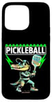 Coque pour iPhone 15 Pro Max Un crocodile jouant au pickleball - Ambiances amusantes