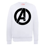 Sweat Homme Marvel Avengers Assemble - Logo Simple - Blanc - XXL