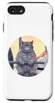 iPhone SE (2020) / 7 / 8 Cute Grey Fit Muscle Cat Sitting on Gym Lifting Bench Case