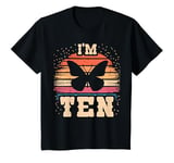 Youth Butterfly 10 Year Old Birthday Boy Girl 10th Birthday T-Shirt